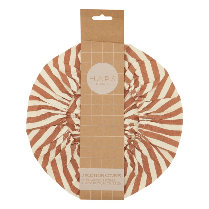 Haps Nordic Couvre plat alimentaire - Pack de 3 | Terracotta