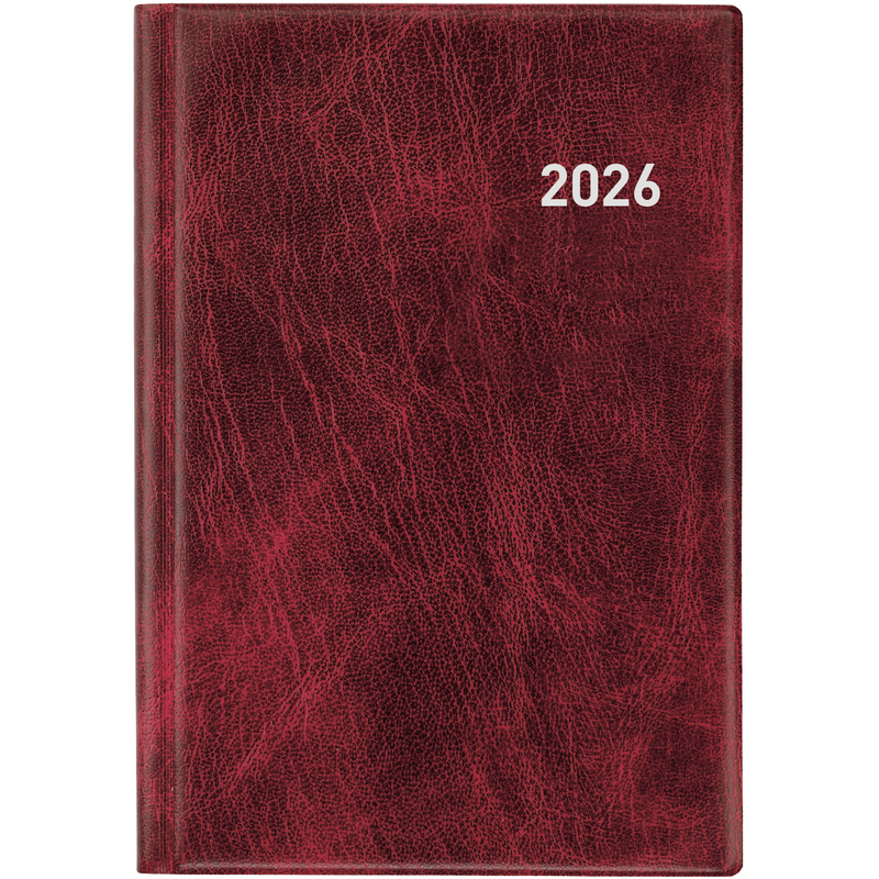 Biella Agenda 2026 Terminia, 1 Woche / 2 Seiten, weinrot