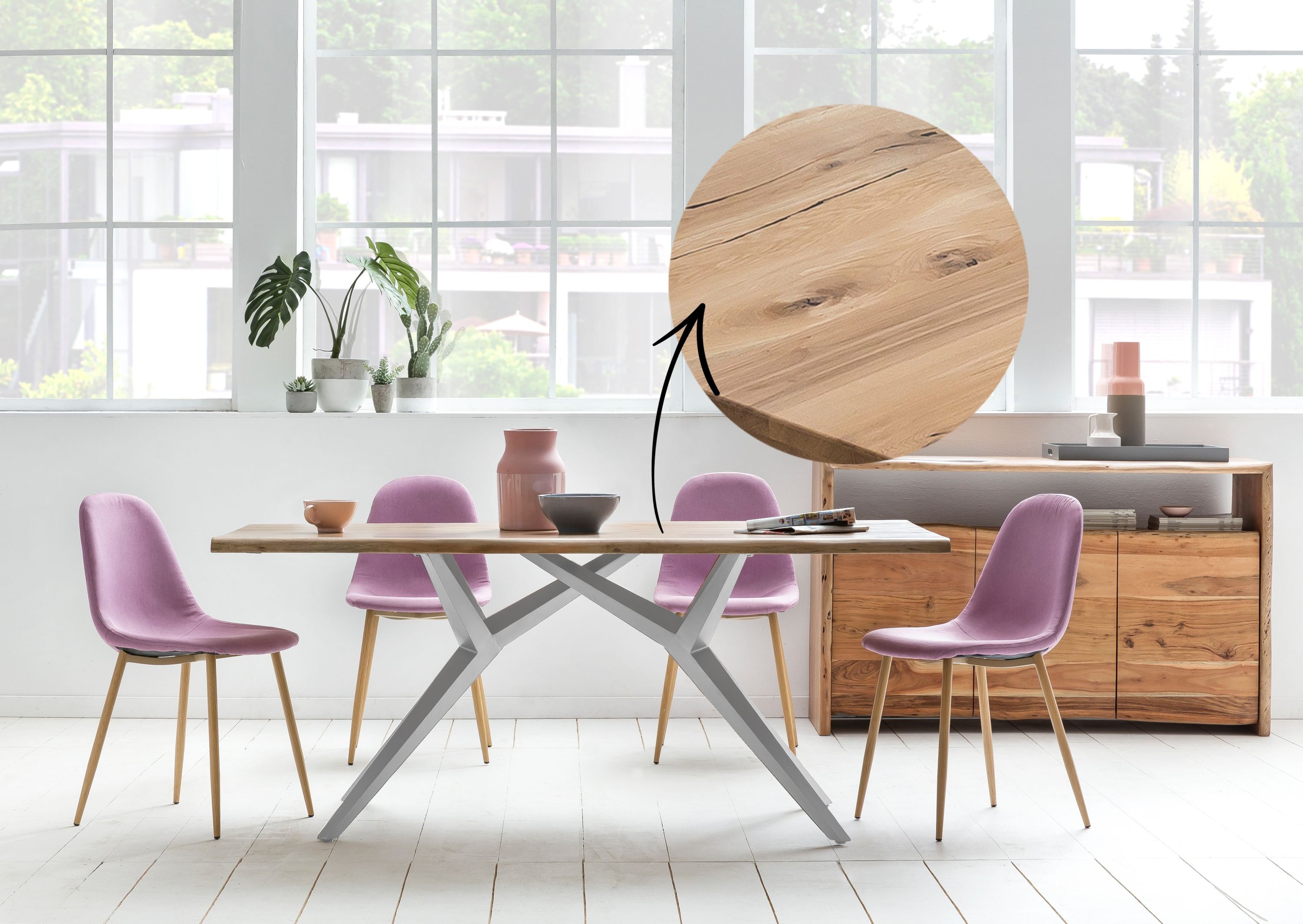 Tischplatte 200x100 Wildeiche Esstisch Schreibtisch DIY Esszimmer Küche Tisch