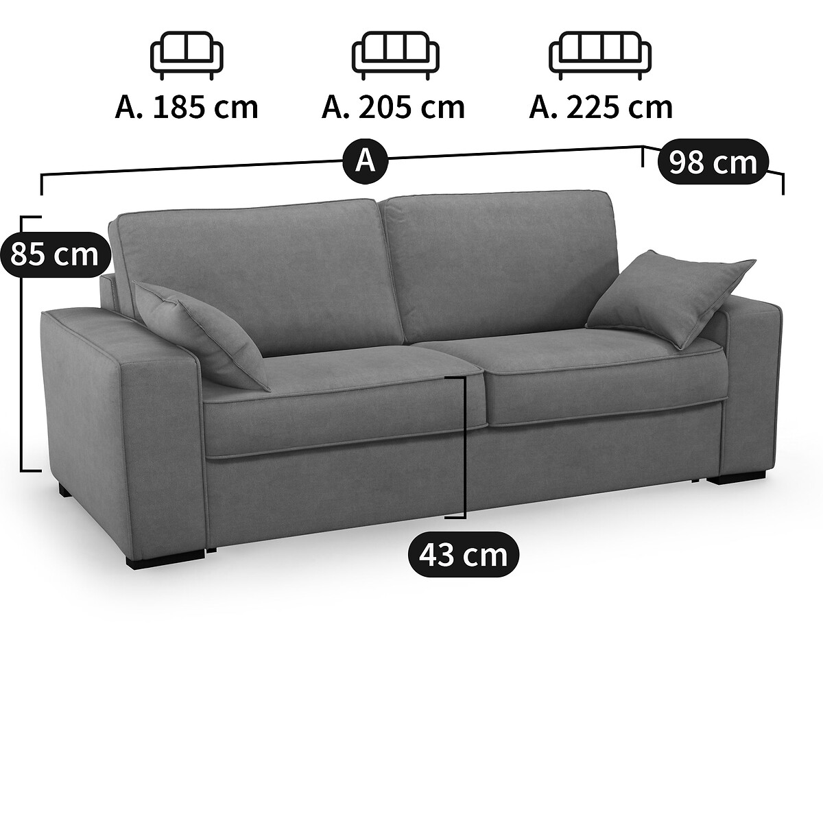 LA REDOUTE INTERIEURS<br>Sofá-cama algodão/linho, Bultex Cécilia