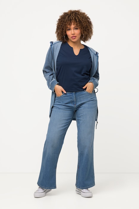 Jeans Mary, weites, gerades Bein, lange Schlitze
