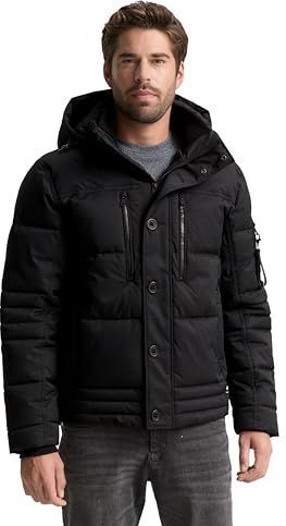 TOM TAILOR - Winterjas - Zwart - Gewatteerde Jas - Afneembare Capuchon
