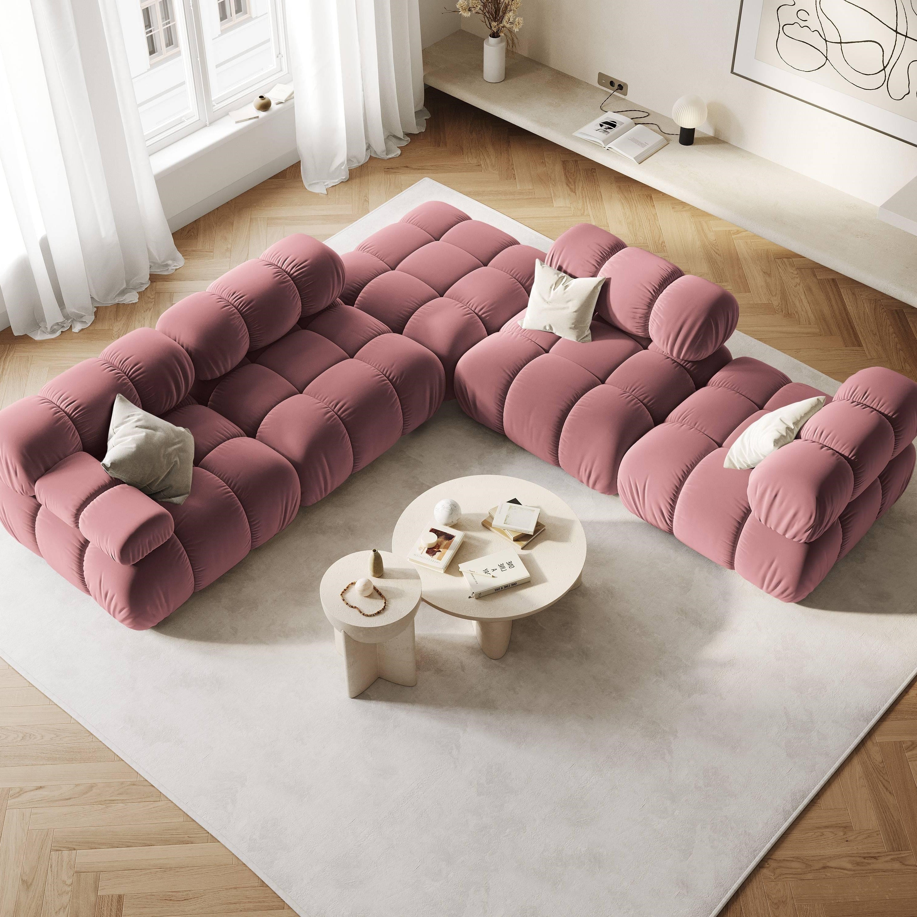 Milo Casa Tropea Modulair Bank Element - Hoek Links - Roze