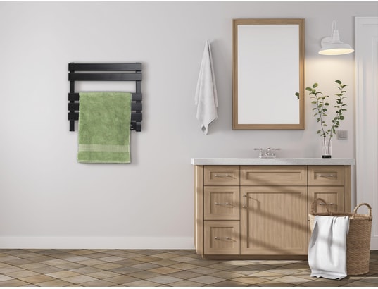 PURLINE - Sèche-serviettes électrique compact noir 100w ntw-08
