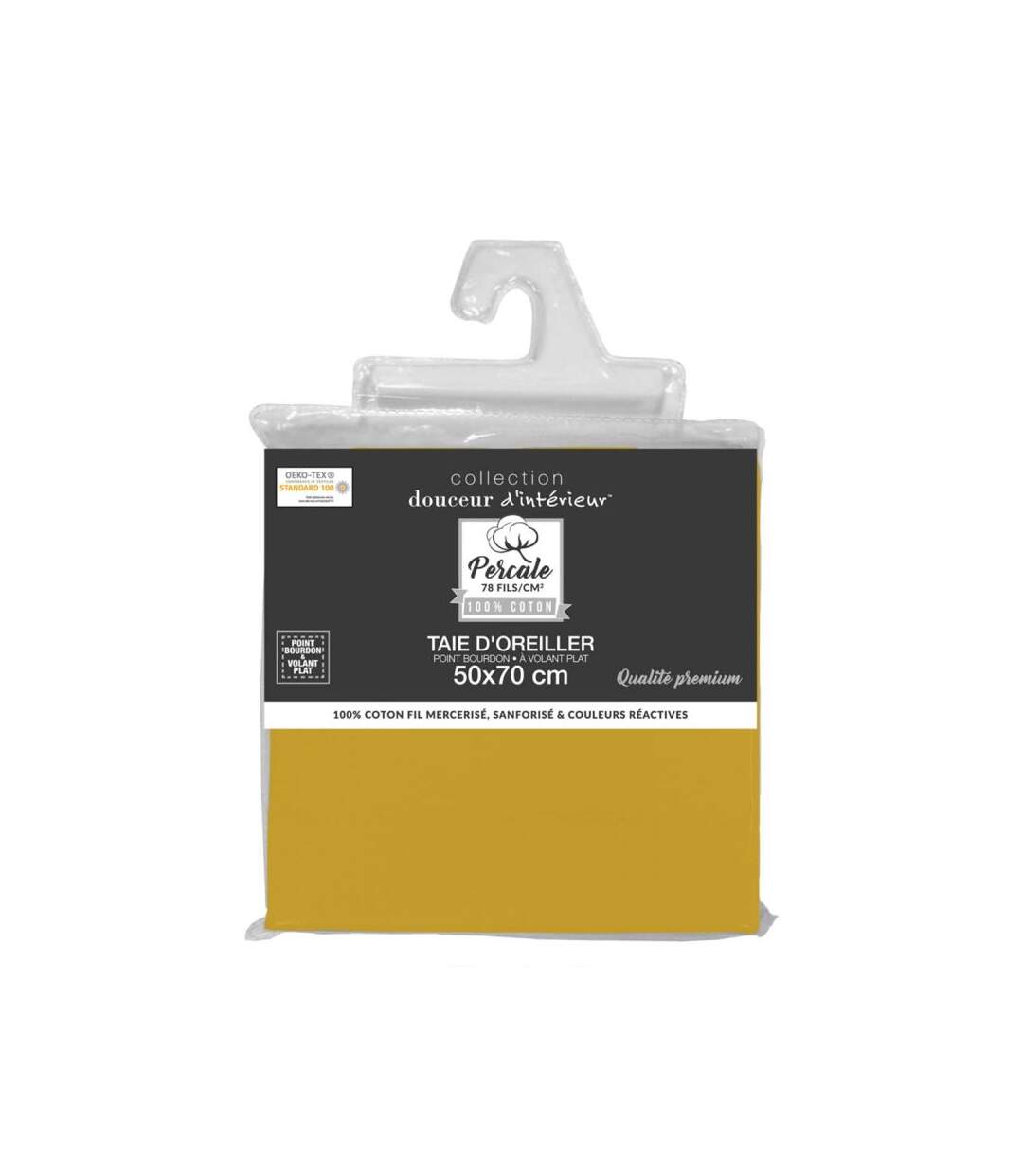 Taie d'Oreiller Percaline 50x70cm Ocre