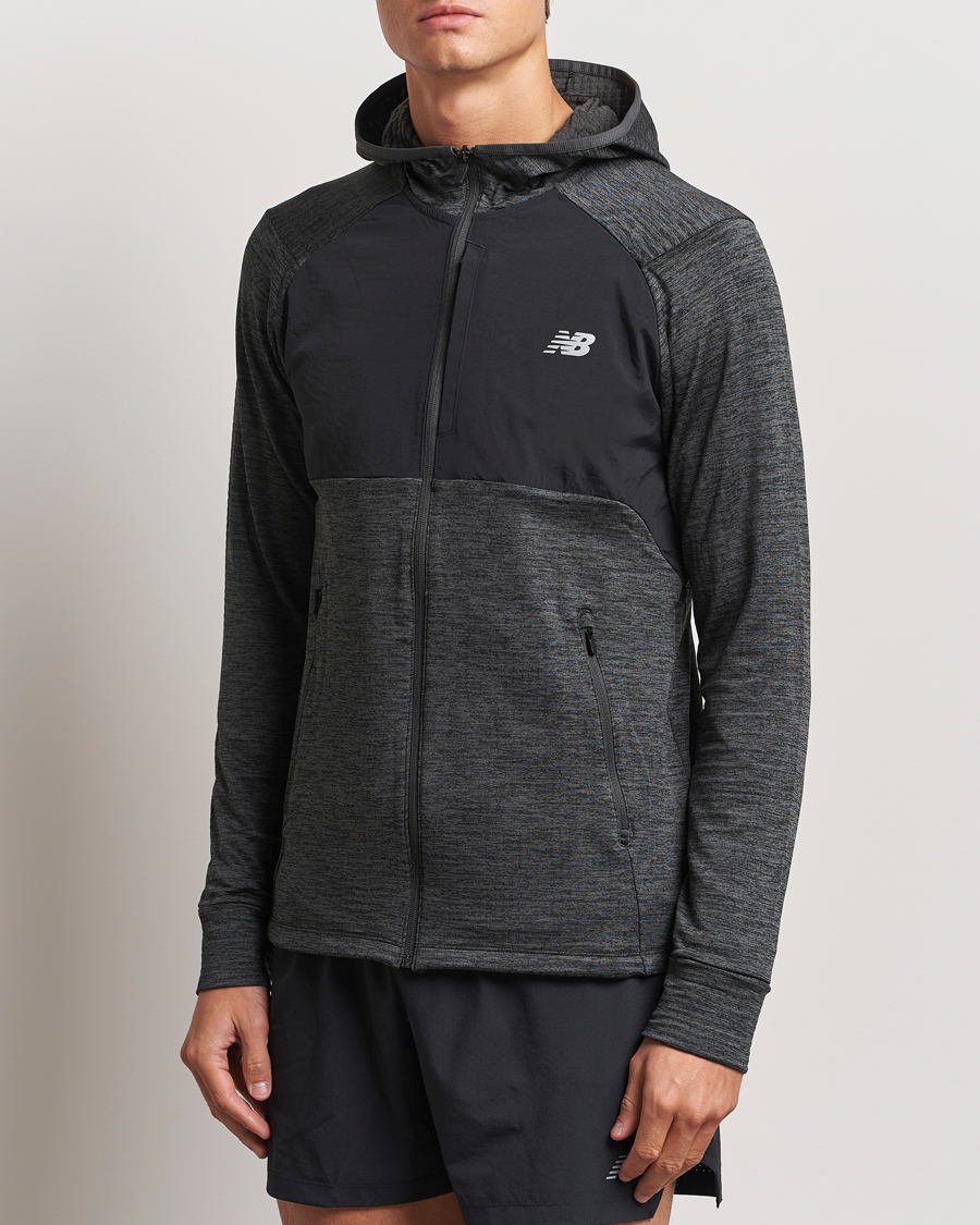 New Balance Running Heat Grid  Hooded Full Zip Black