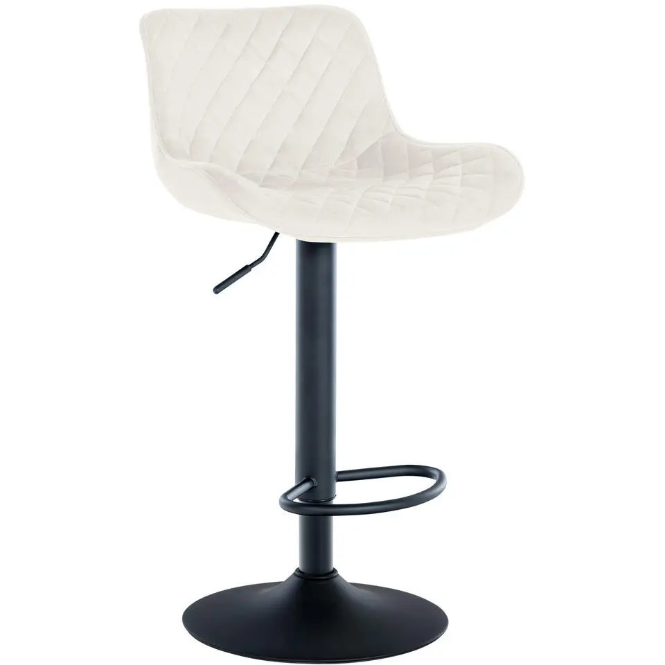 CLP Barkruk Minosa zwart Frame - Fluweel - creme