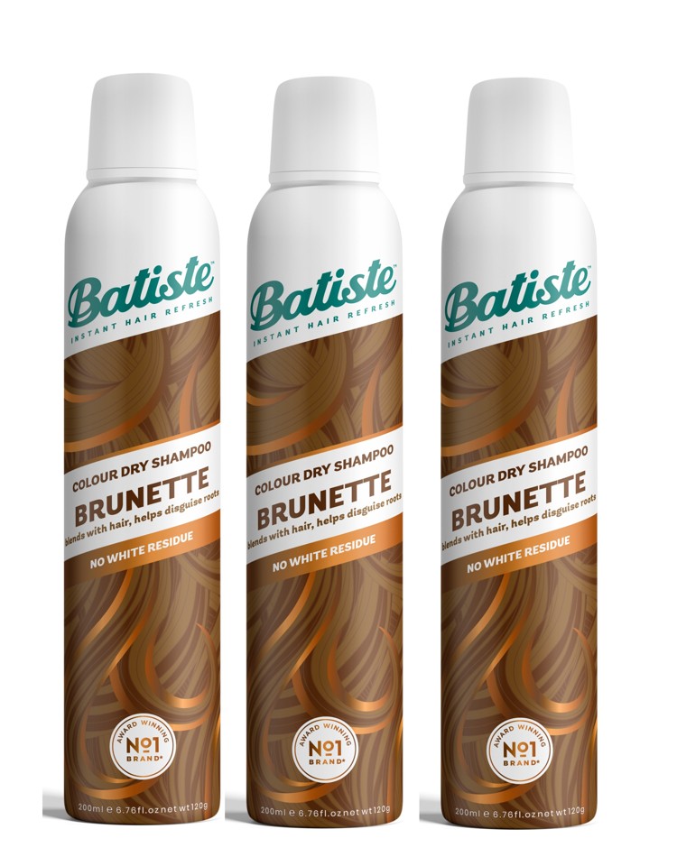 Batiste - 3 x Dry Shampoo Hint of Colour Medium Brunette 200 ml - Tørshampoo