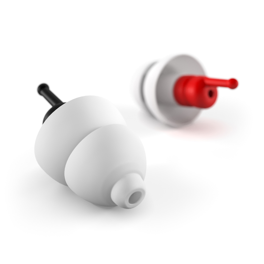 Alpine - Bouchons d'oreilles MotoSafePro® Blanc / Noir / Rouge
