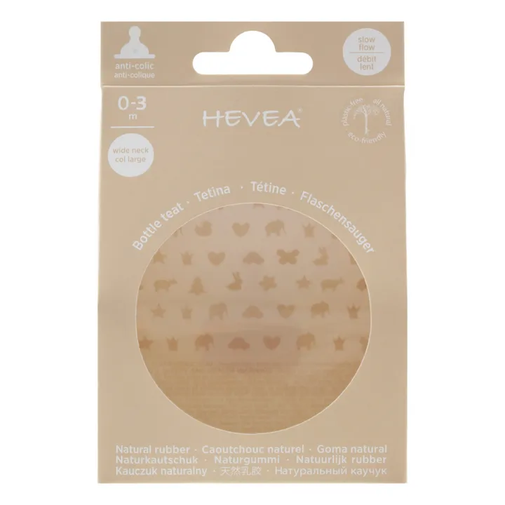 Hevea Tétine pour biberon à col large - Débit lent