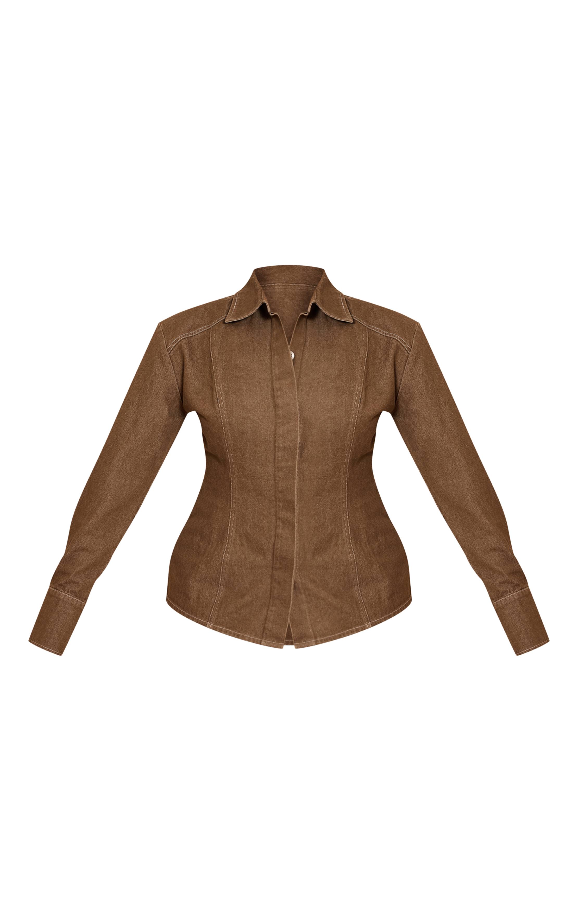 Kaki Chemise En Sergé À Taille Cintrée Shape