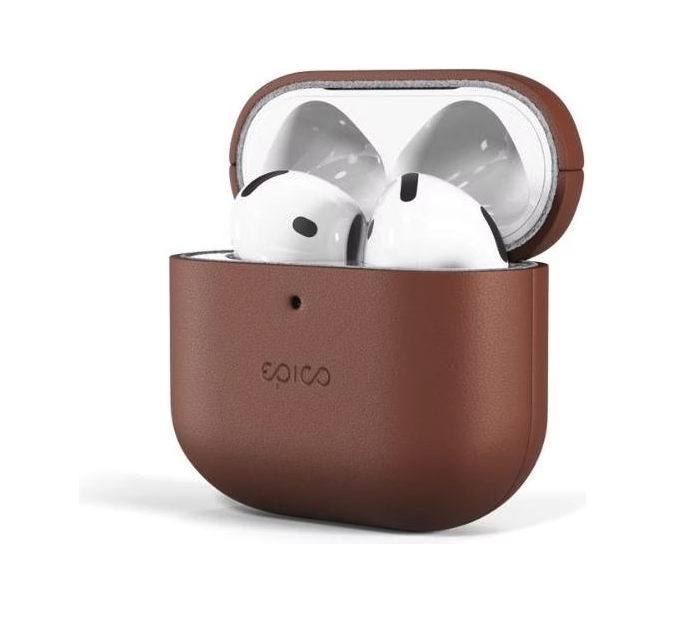 AirPods 4 Echtleder Hülle (9911131700007) - Dunkelbraun