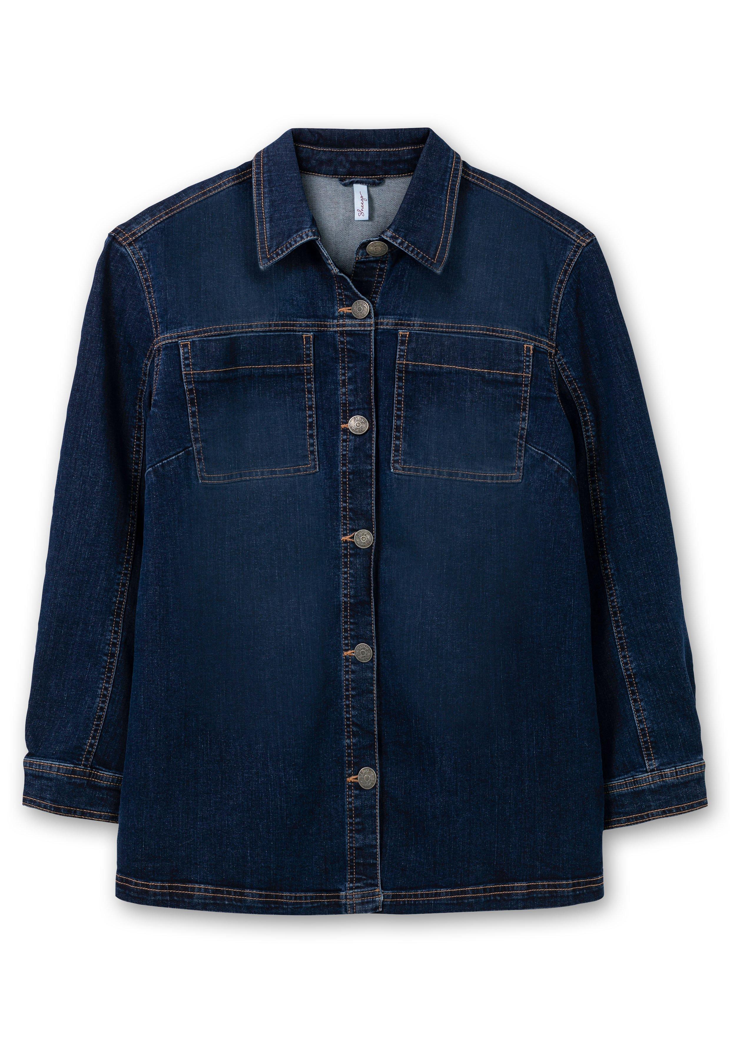Denim-Shacket in leicht taillierter Form