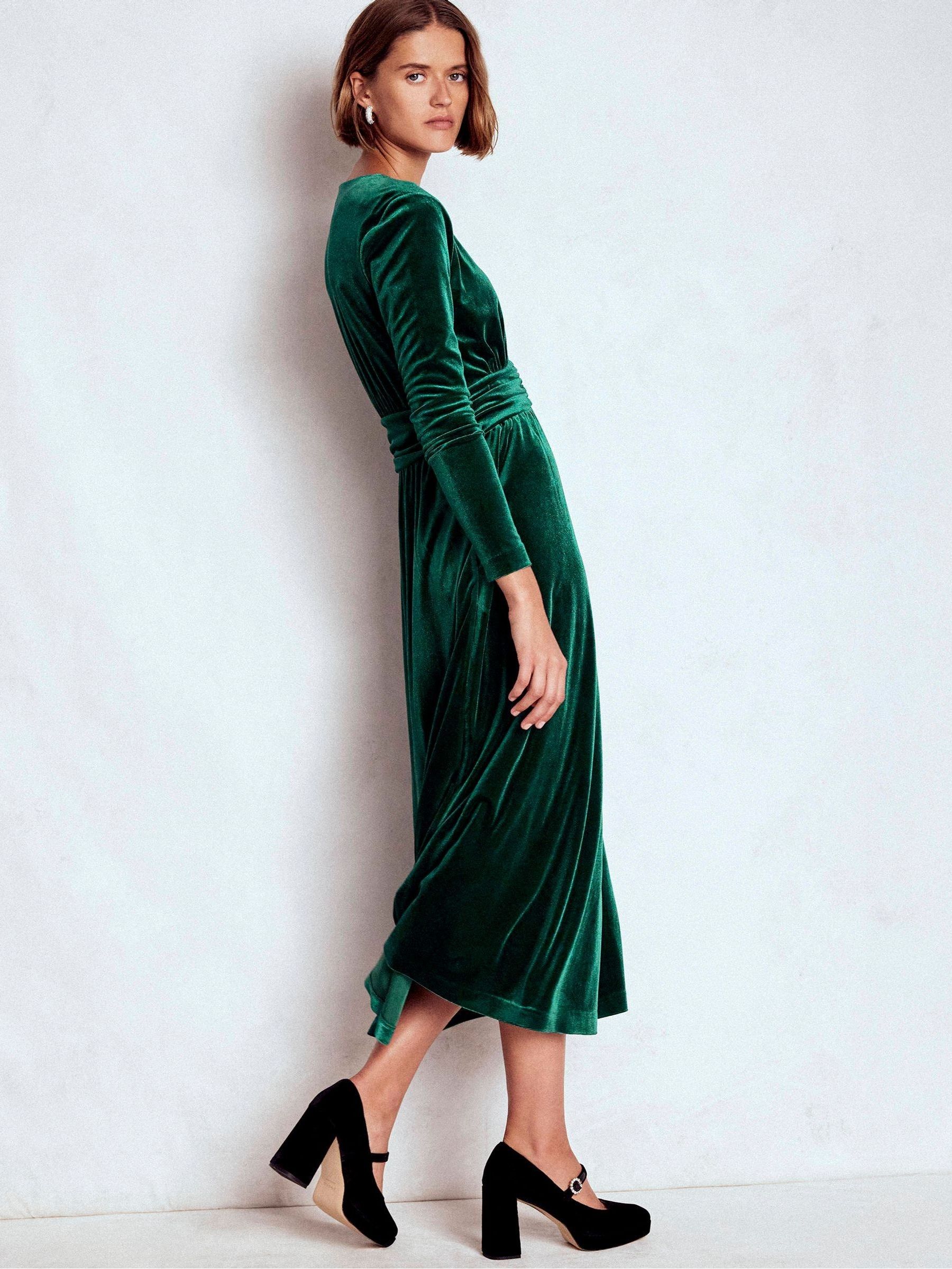 Groen - Boden - Tilda - Fluwelen midi-jurk