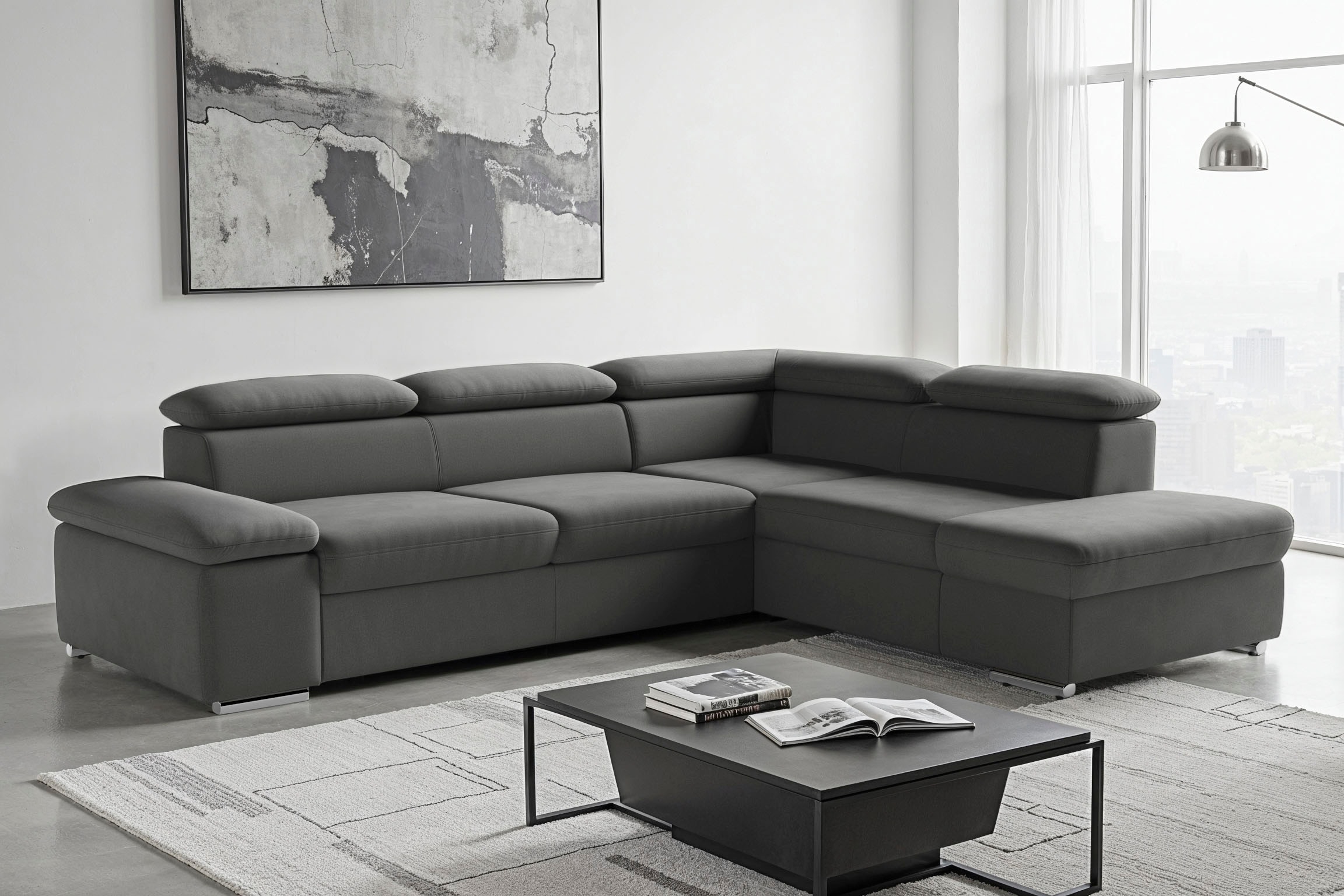 sit&more Ecksofa »Valentine L-Form, B: 272 cm« mit Arm- & Kopfteilverstellung, optional mit Bettfunktion