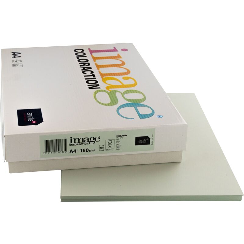 Image Coloraction Papier farbig, A4, 160 g/m², iceland grau