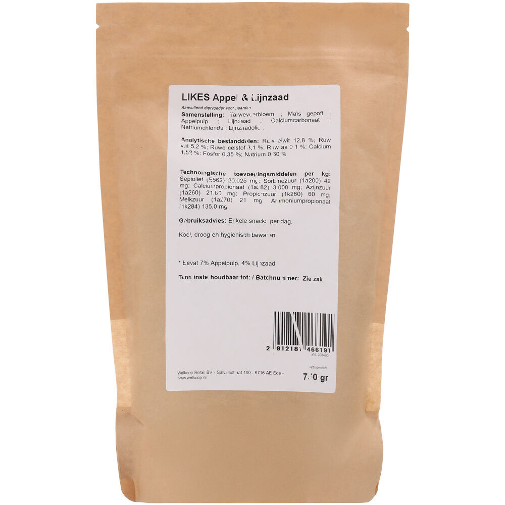Welkoop Likes - paardensnack - 750 Gram - Appel & Lijnzaad