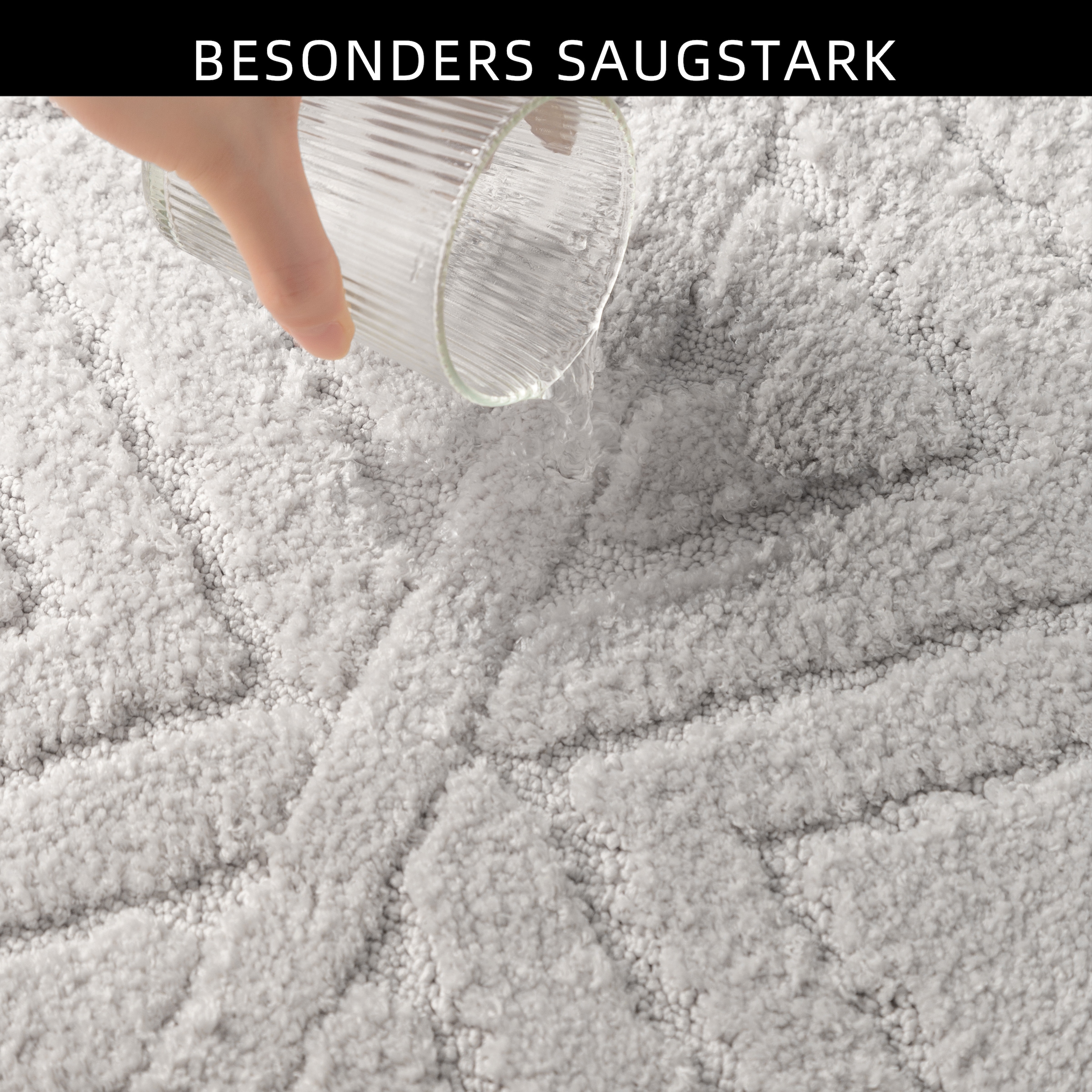 GOODproduct Badematte »Louvres, Badvorleger, Badezimmer Teppich, Duschvorleger« Höhe 10 mm rutschhemmend beschichtet schnell trocknend Badteppich, Uni Farben, Hoch-Tief Effekt, Boho-Style