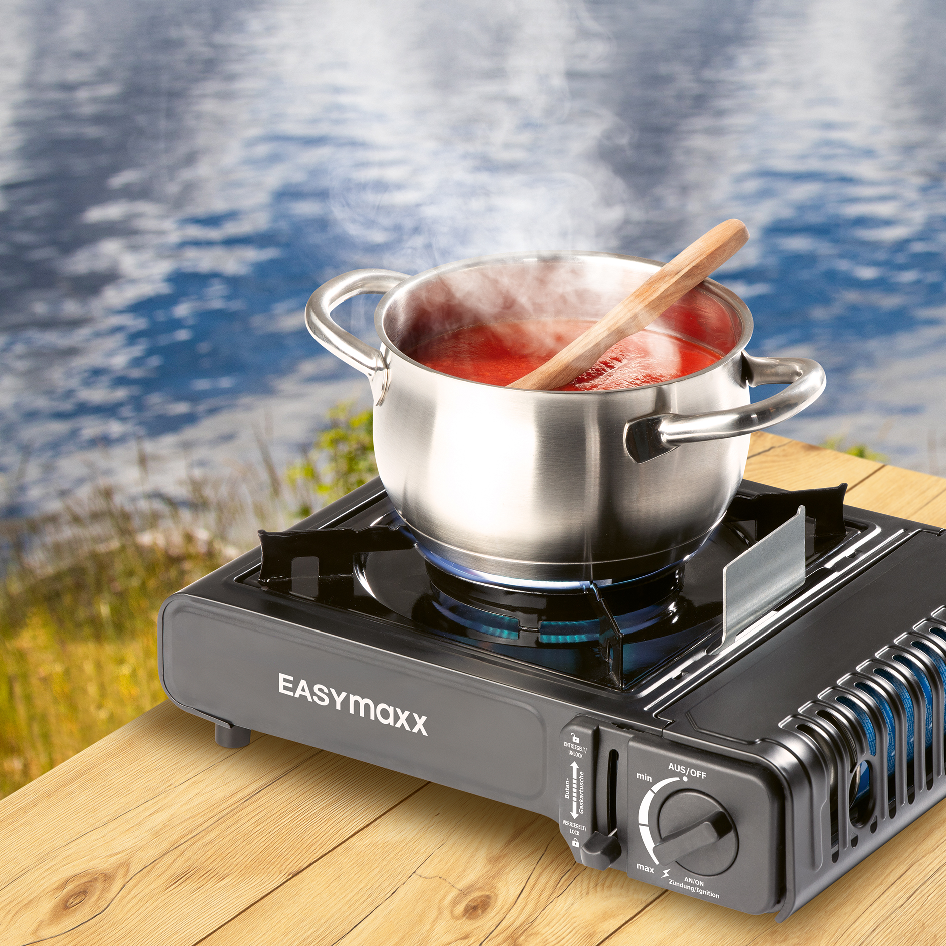 EASYMAXXGaskocher - schwarz - 2100 Watt
