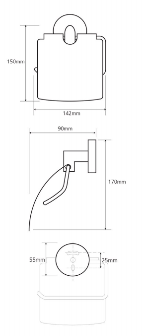 Sapho X-Round toiletrolhouder met klep type 2 chroom