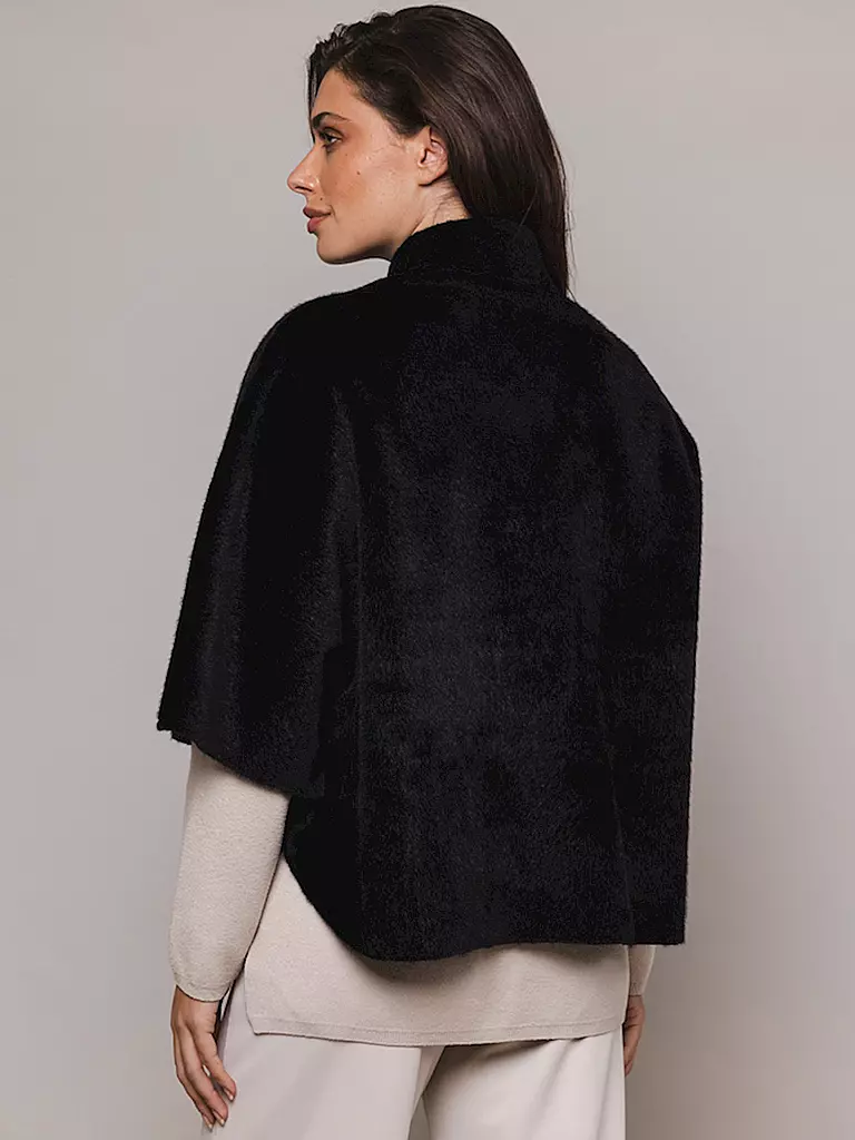RINO&PELLE Cape in Pelzoptik DEWI schwarz