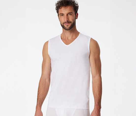 2 SCHIESSER Tanktops mit Bio-Baumwolle, weiß