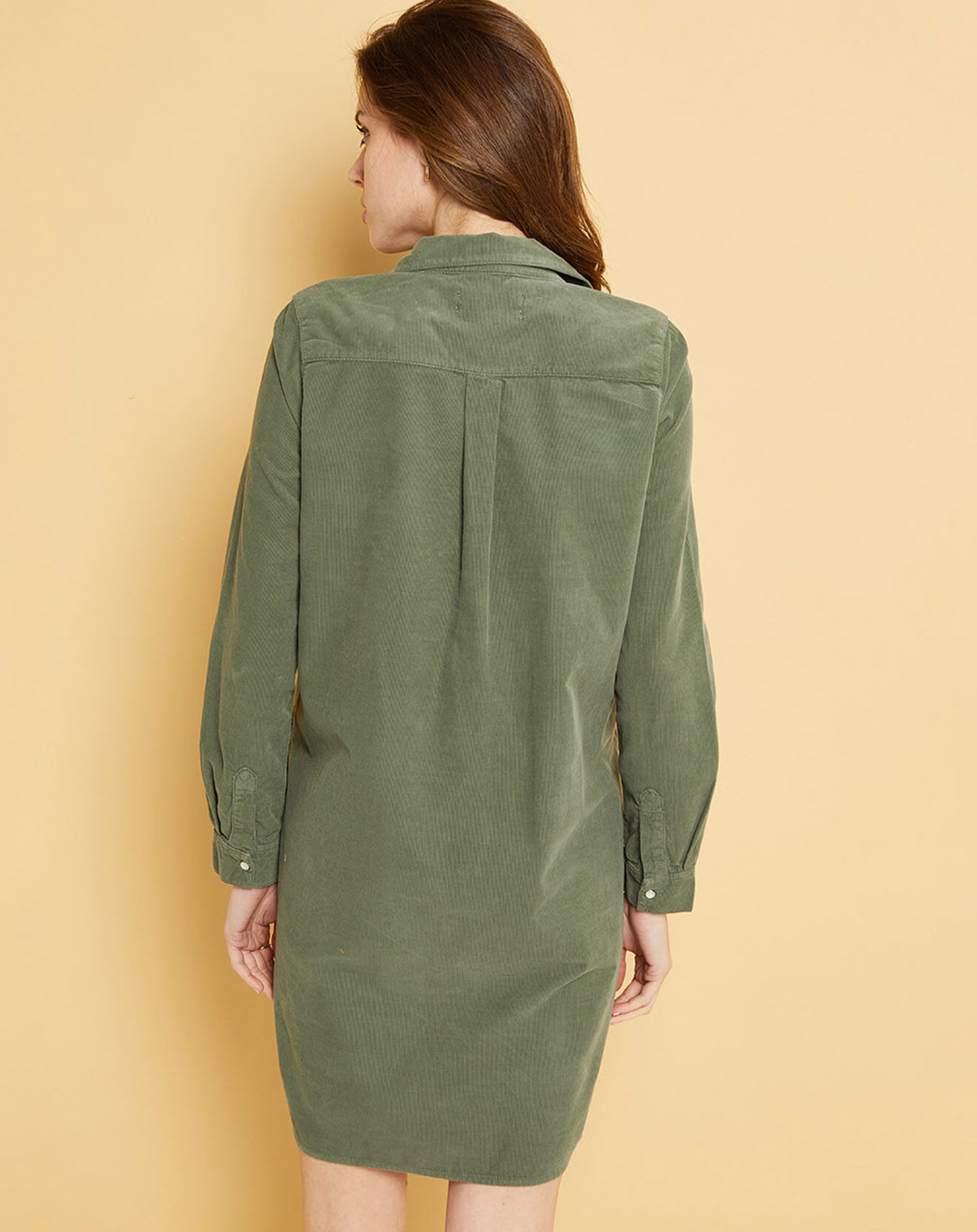 Acquaverde Robe en Velours Vicky military kaki