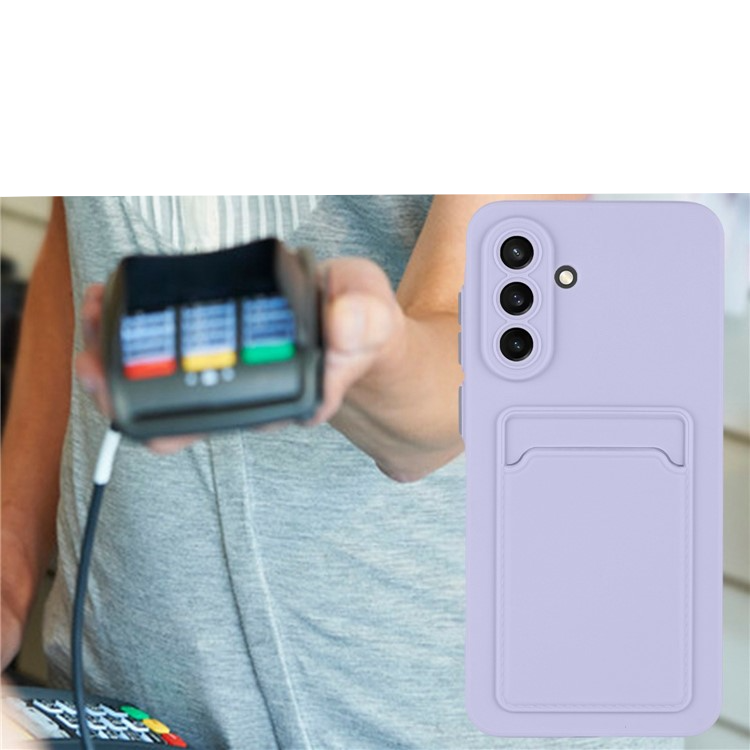 Samsung Galaxy A56 Gummi Case Hülle mit Kartenfach - Lila