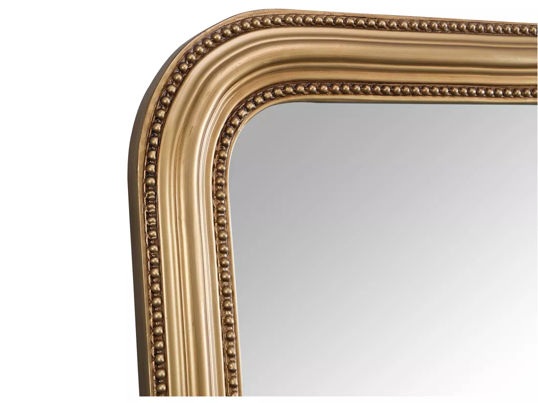 Grand miroir style vintage en bois de paulownia - L. 80 x H. 180 cm - Doré effet laiton- HELOISE