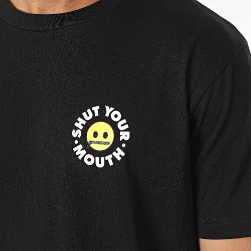 Tee Shirt Oversize Large Shut Your Mouth Noir