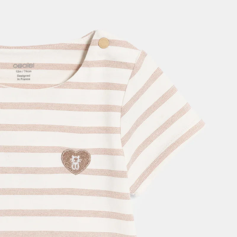 T-shirt marinière rayé rose bébé fille Rose