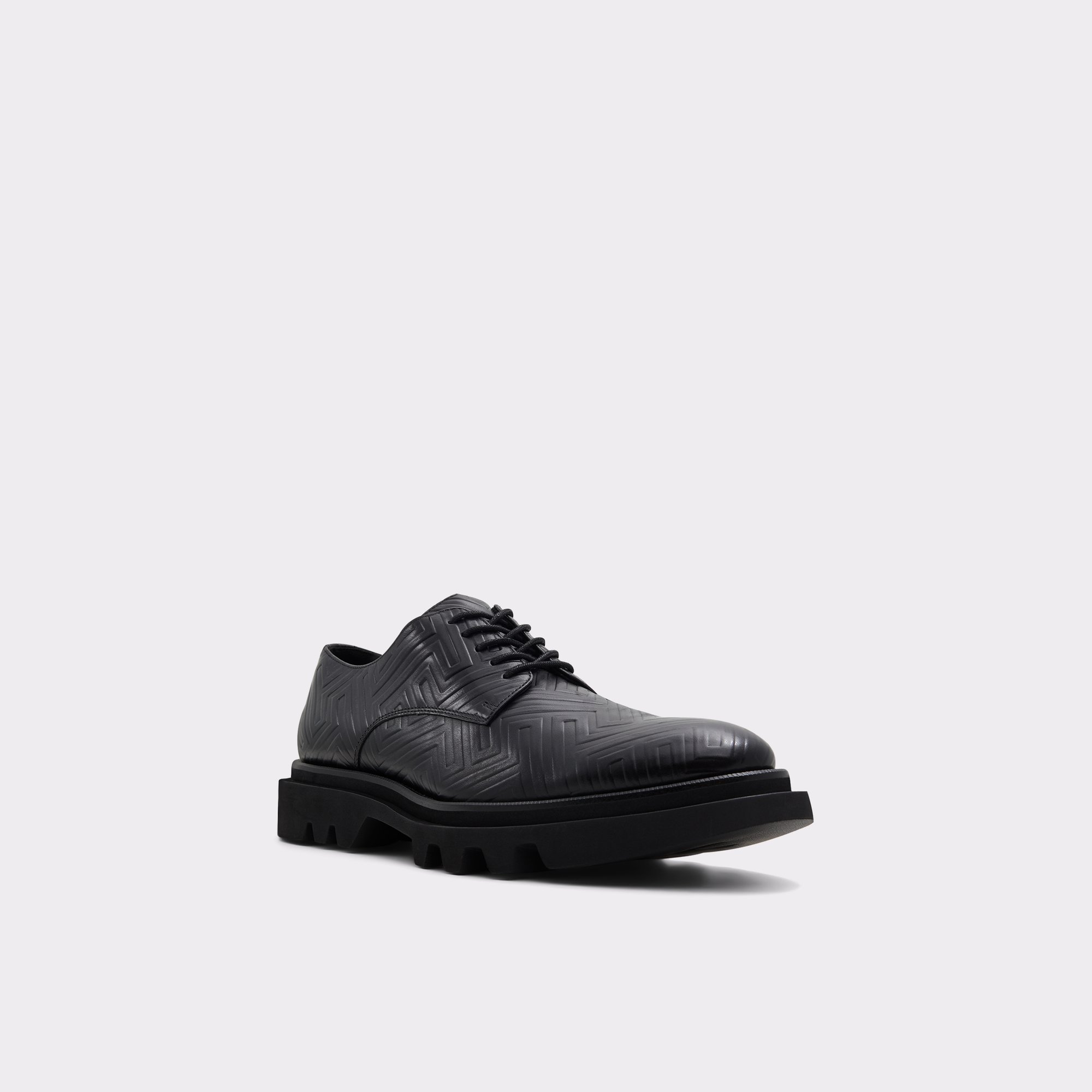 Sergei Black Leather Embossed Men Dress Shoes