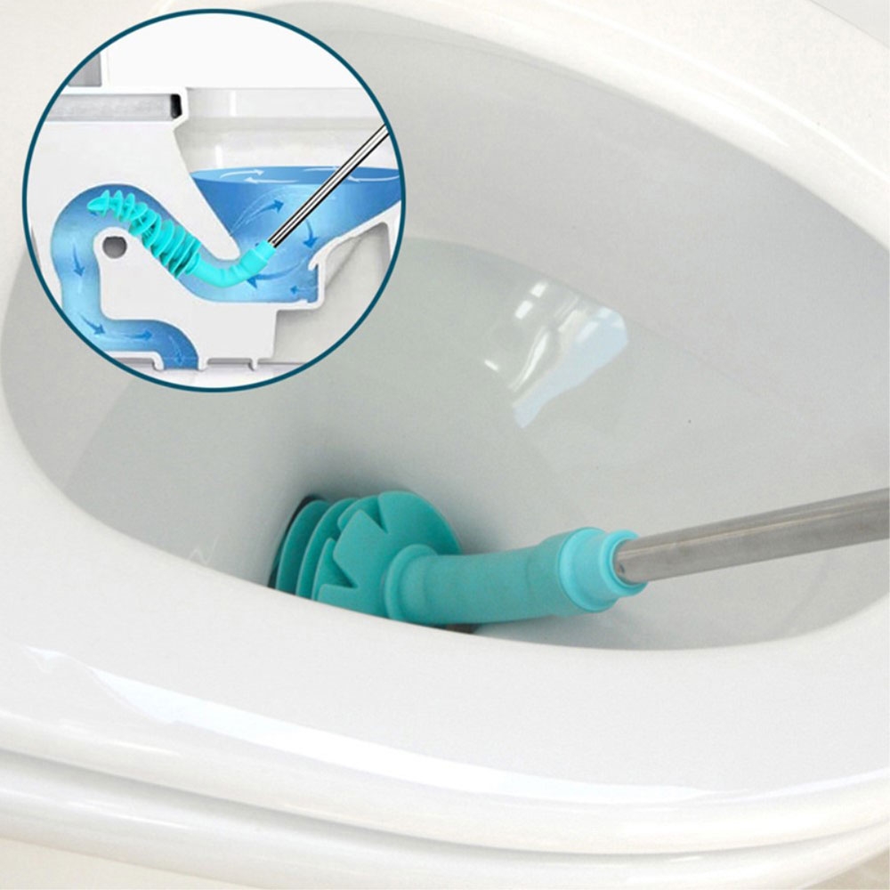(72cm) WC Bürste Pömpel Flexibler Toiletten Abfluss Reiniger mit Langem Griff