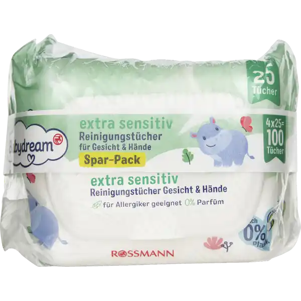 Extra sensitive Reinigungstücher Gesicht & Hände Spar-Pack