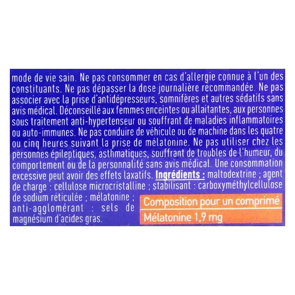 Chronodorm Mélatonine 1.9mg 30 comprimés sublinguaux
