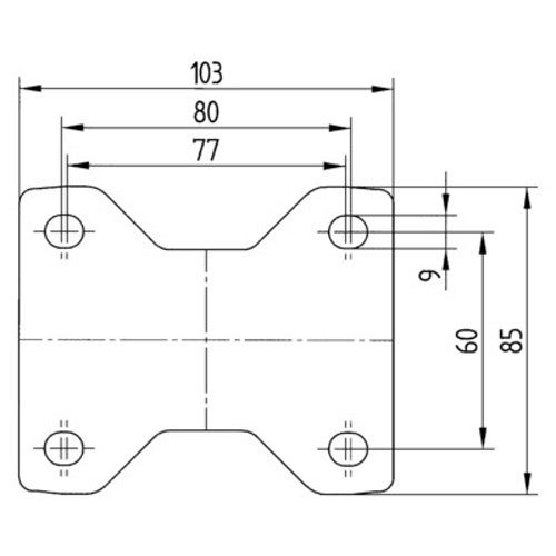 TENTE 3478 UFR 125 P62 blauw bokwiel 125 mm