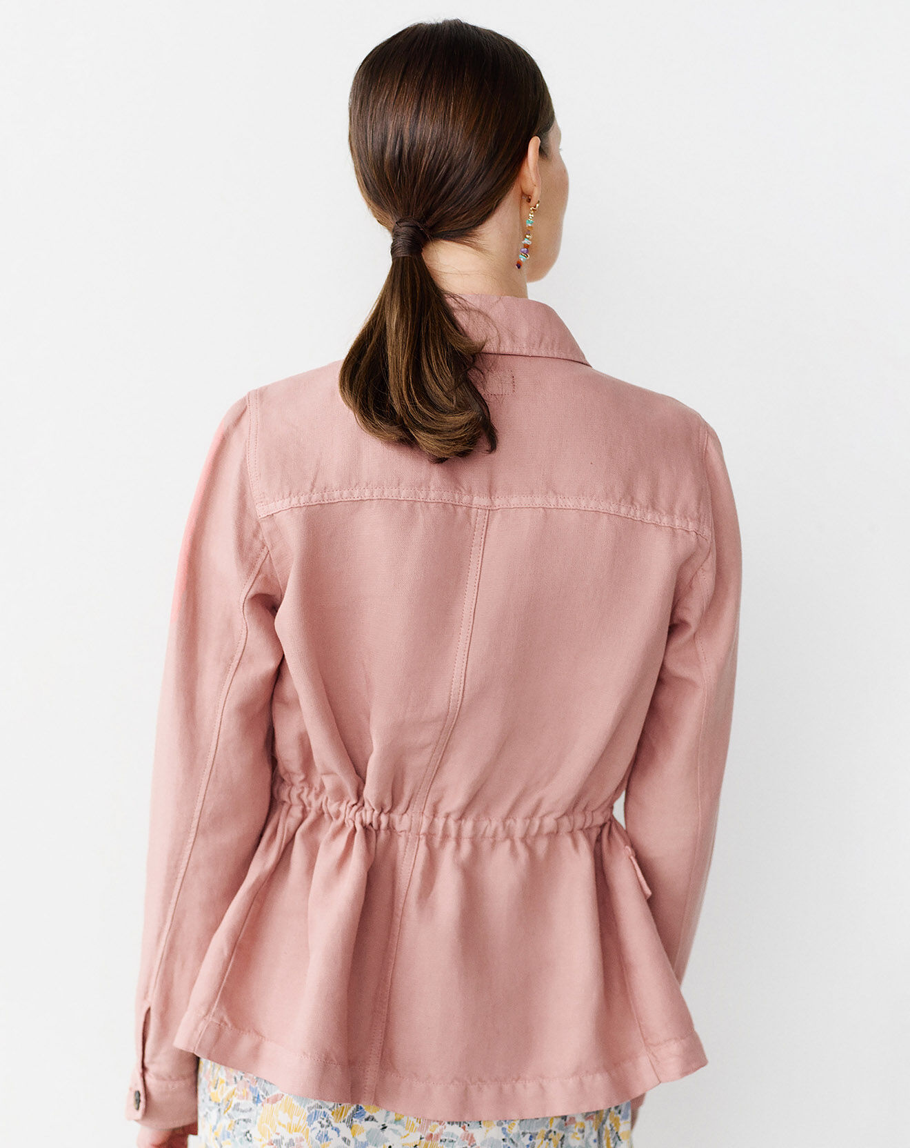 Caroll Veste saharienne en Lin & Coton Grace pêche