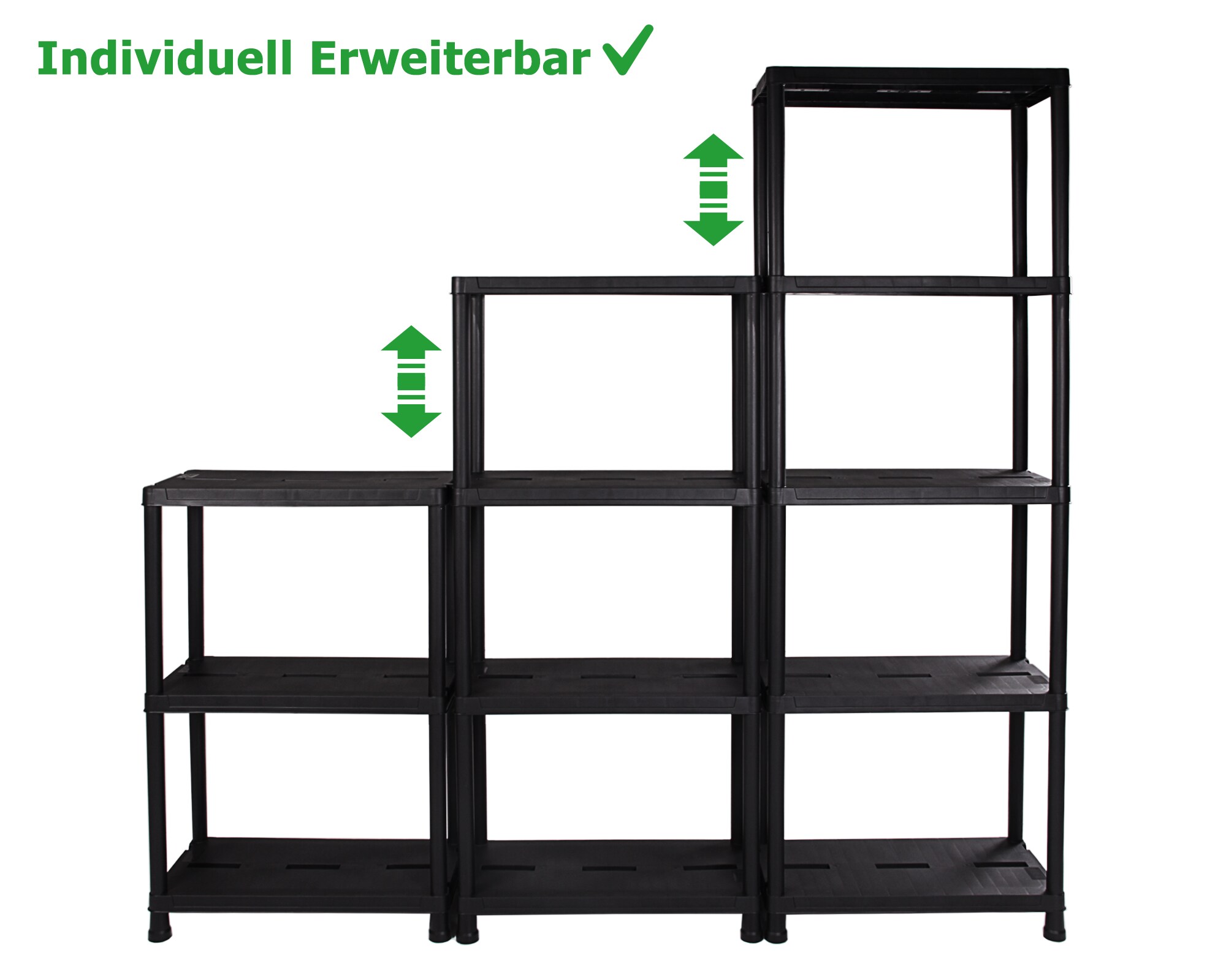 2 x Kunststoffregal Steckregal 60 x 30 cm