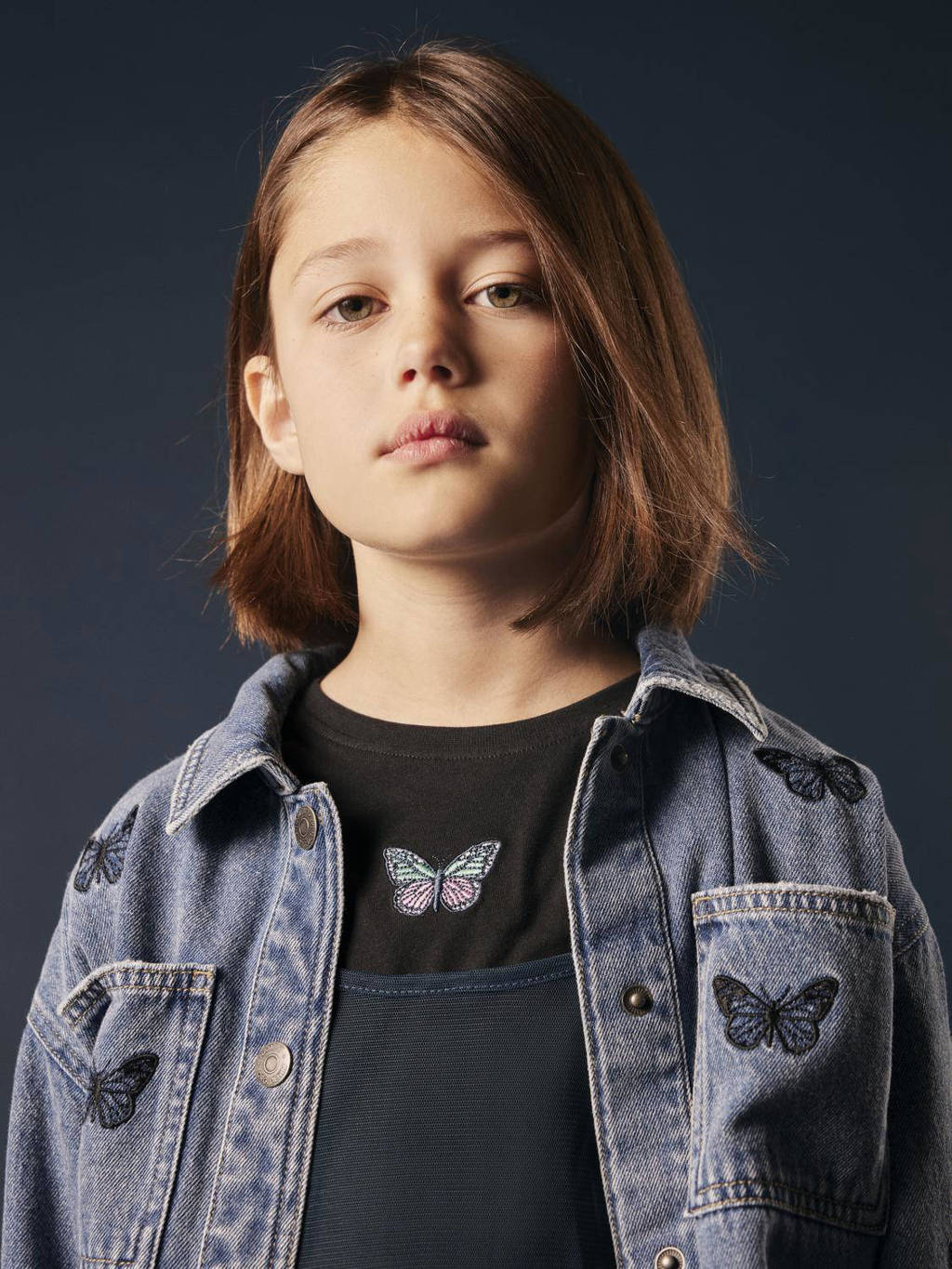 NAME IT spijkerjas NKFELLY met all over print medium blue denim