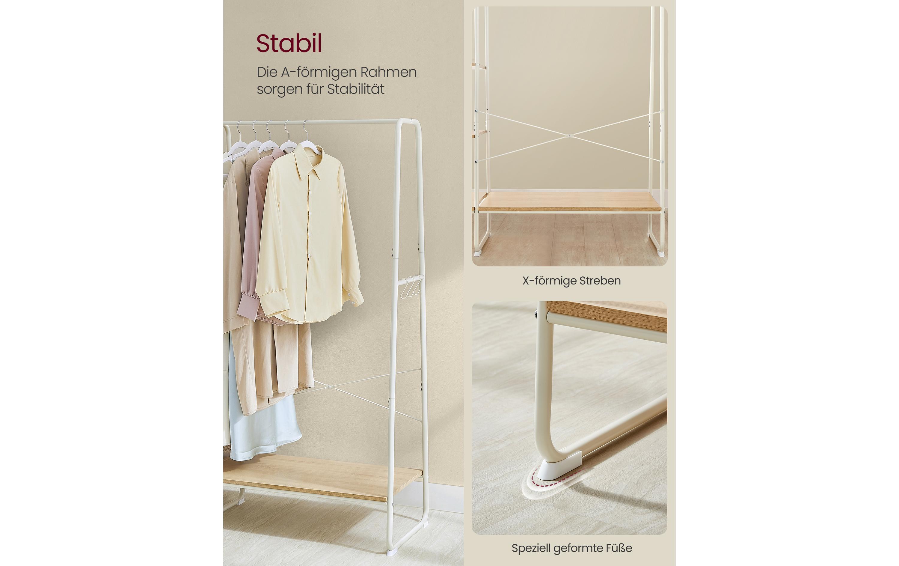 Garderobe 45 x 120 x 160 cm, Nature/WeissKleiderständer