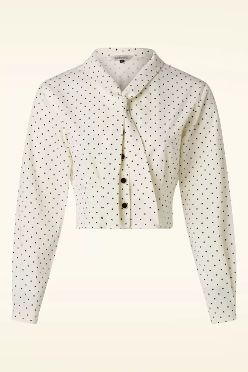 Banned Retro Jane Spot blouse in crème