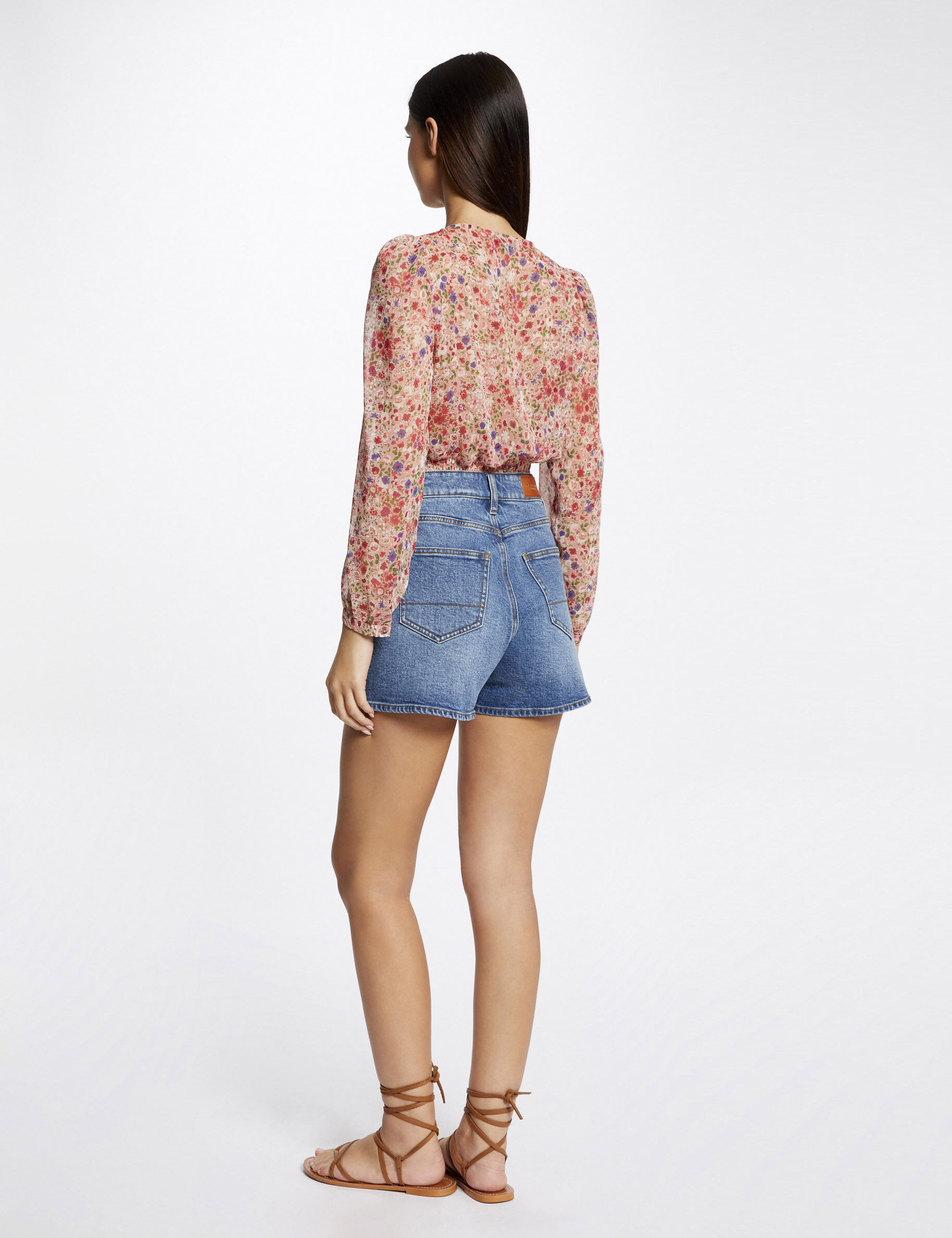 Blouse manches longues imprimé floral multico femme - multico