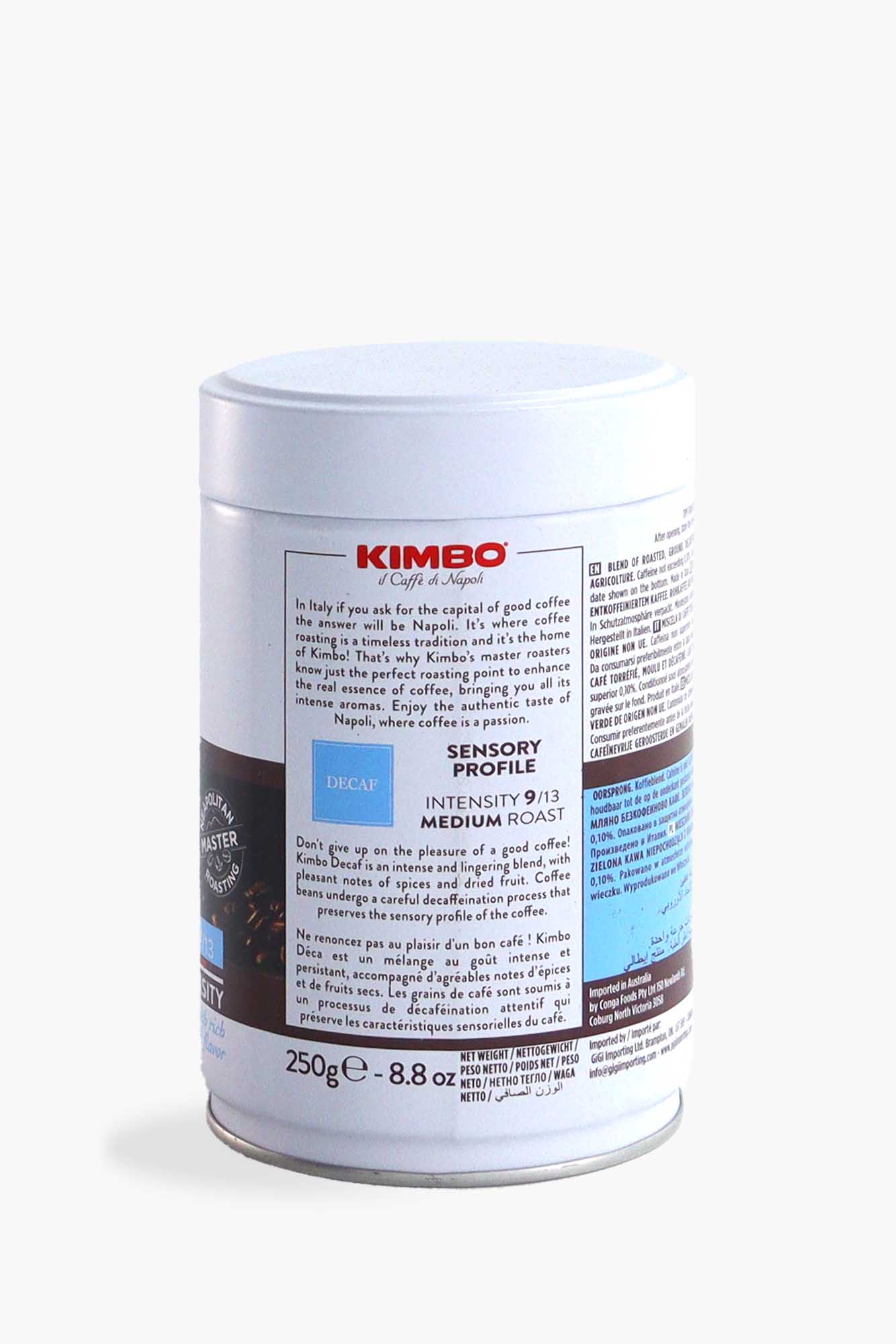Kimbo Espresso Decaffeinato gemahlen 250g Dose