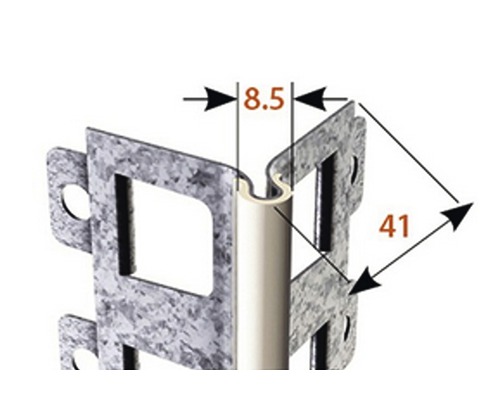 CATNIC buitenpleisterprofiel, gegalvaniseerd staal met PVC-coating, voor pleisterdikte 14 mm, 2500 x 41 x 41 mm