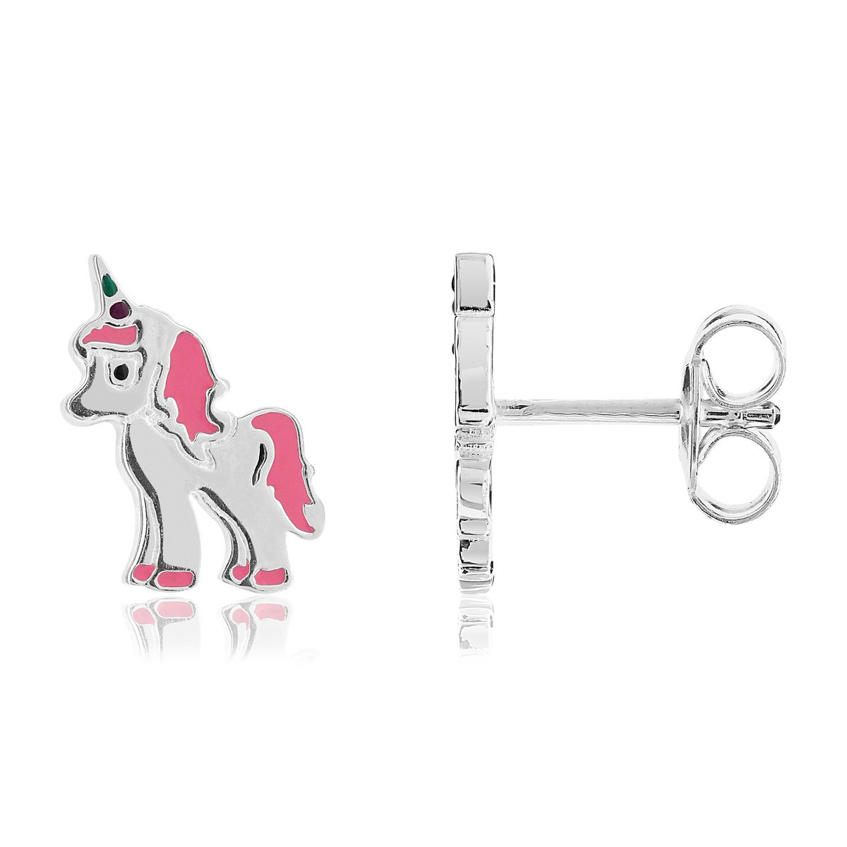Boucles d'oreilles argent 925 laque licornes