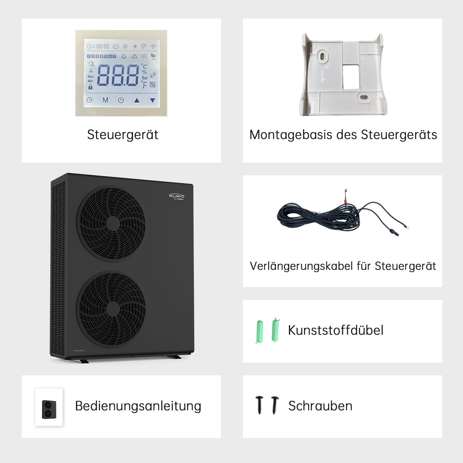 Monoblock Luft Wärmepumpe HEAT R32 16 kW, Einphasig mit Doppelventilator, A+++ Energieeffizienz, BaFa Förderfähig