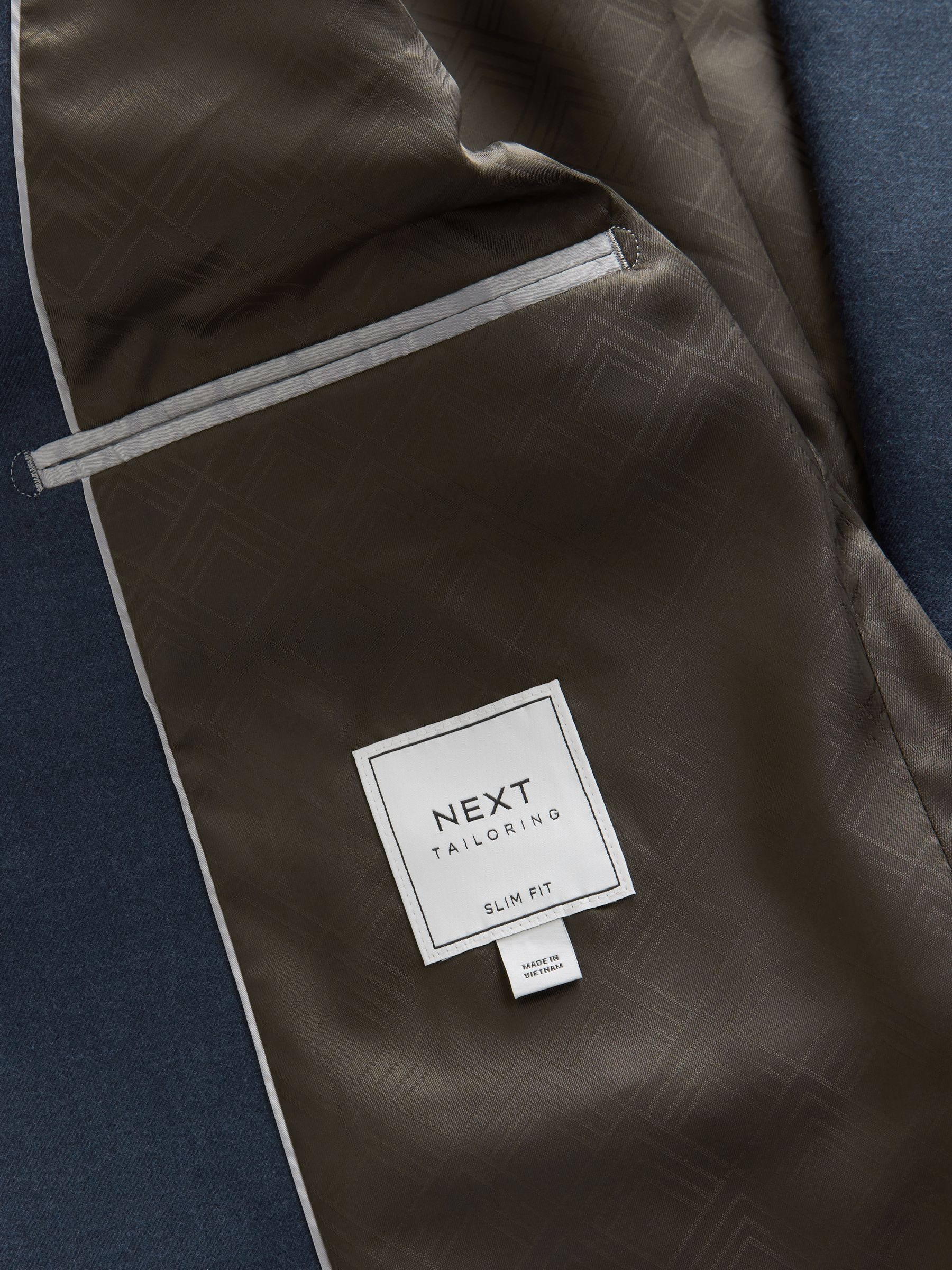 Blauw - Slim Fit Textured Flannel Suit Jacket