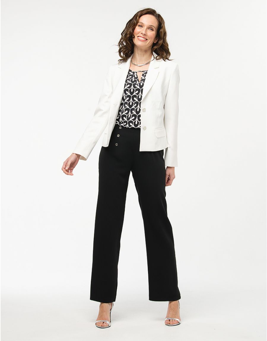 Pantalon noir boutonné