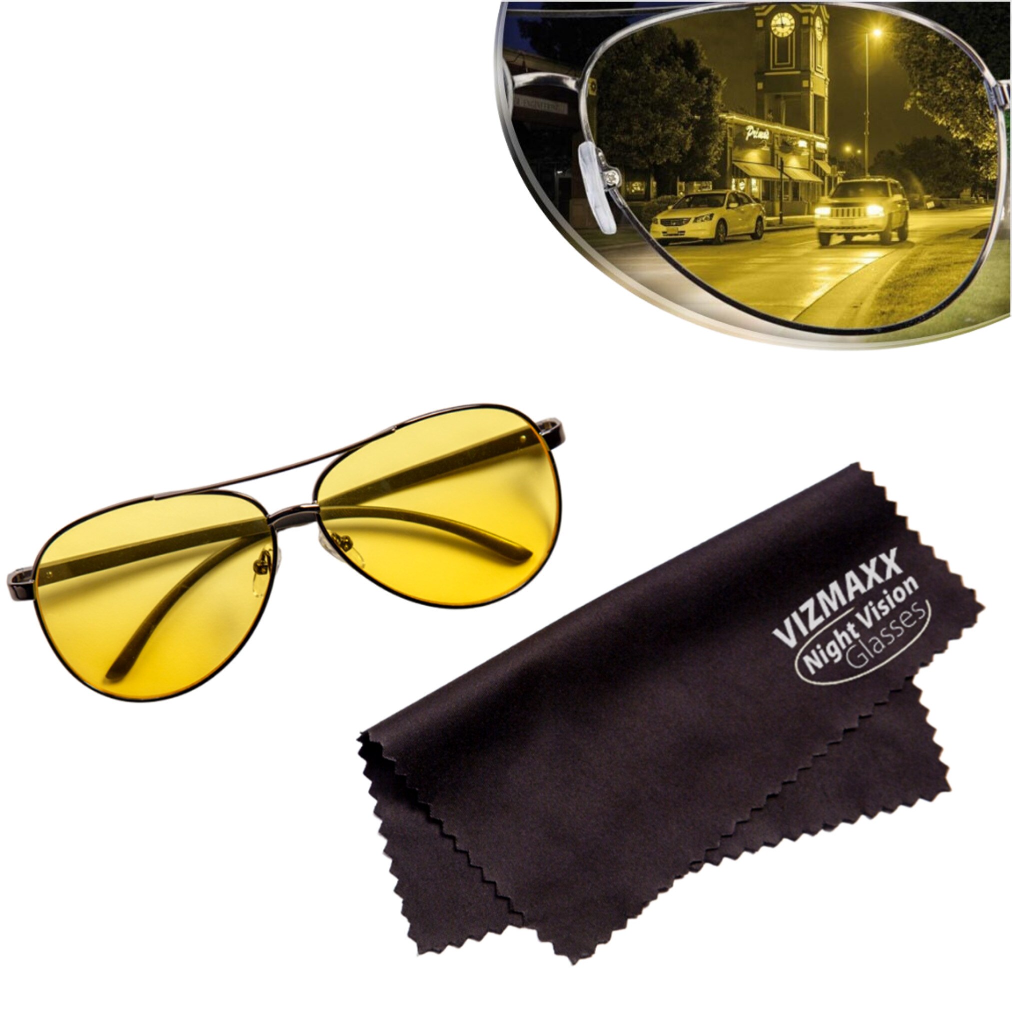 Best Direct® Tag- und Nachtsicht Brille - Nachtfahrbrille polarisiert Vizmaxx Night Vision