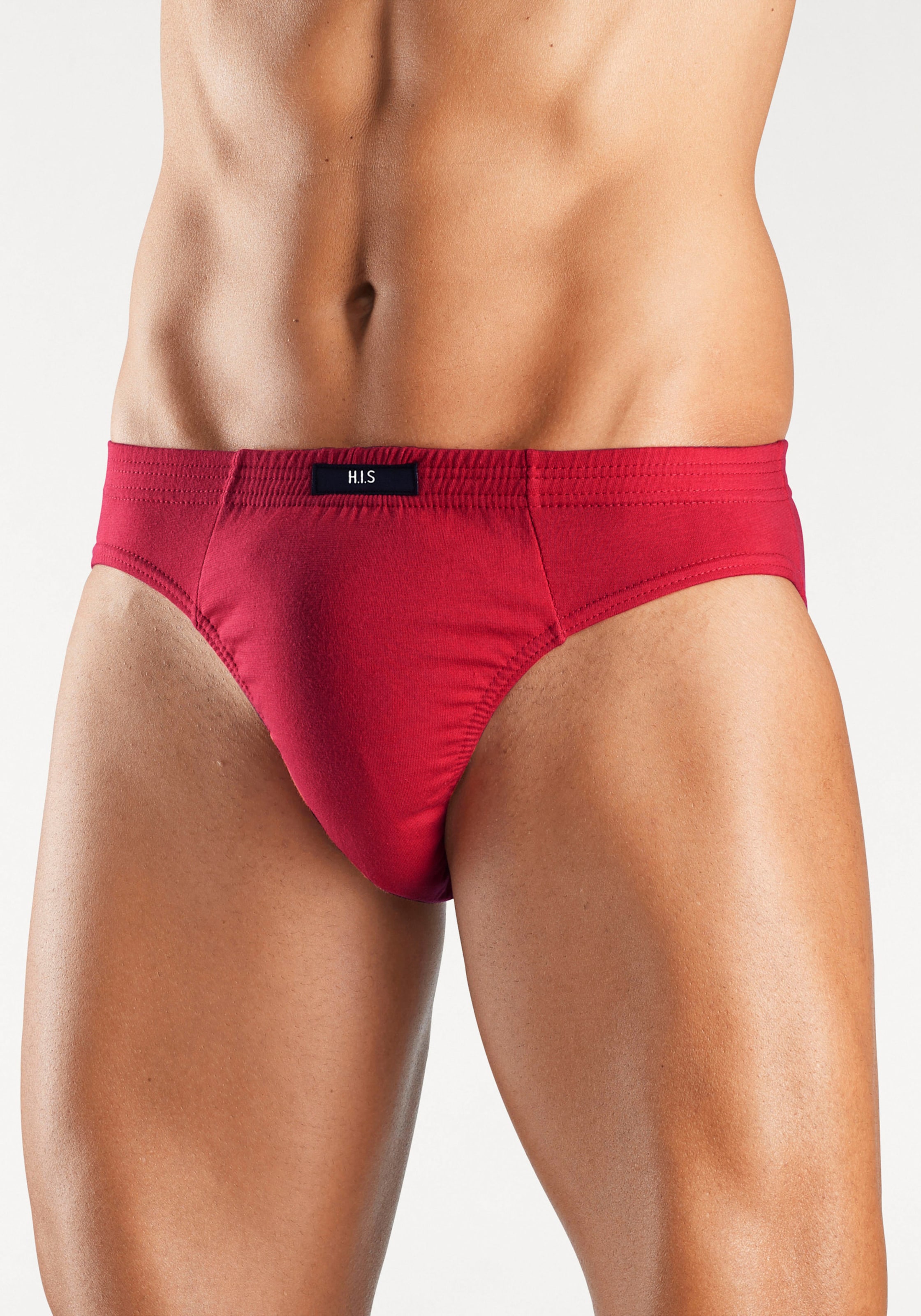 H.I.S Slip in marine, rot, weiß, grau-meliert